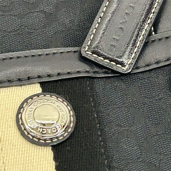 Coach Women's Black Canvas & Leather Tote Bag with Dust Bag EUC - Picture 5 of 16